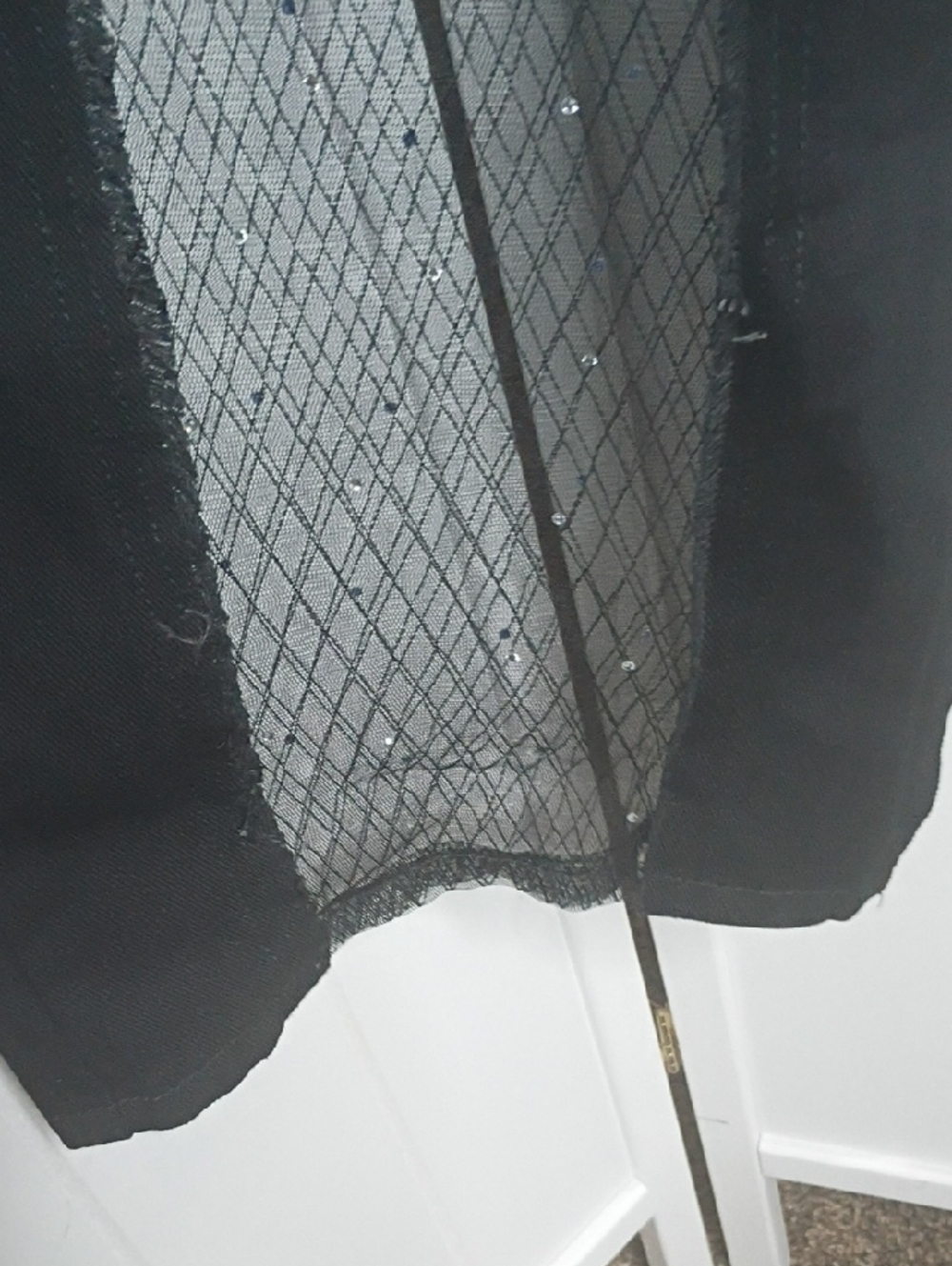 Black Mesh Panel Pants - Picture 4 of 7